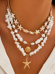 Women's Bohemian Beach Vacation Pendant Necklace Set