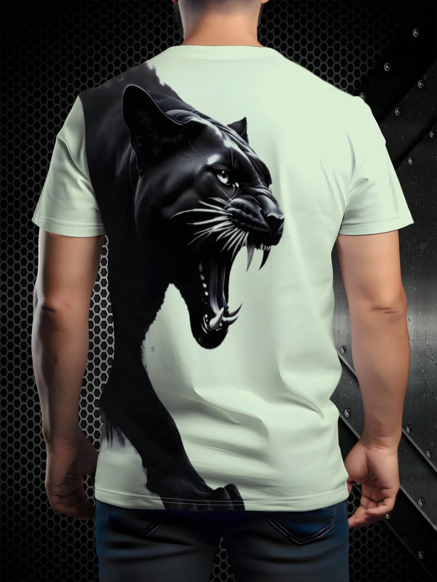 Men's Casual Sports 3D Printed Pattern Crew Neck T-Shirt