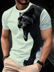 Men's Casual Sports 3D Printed Pattern Crew Neck T-Shirt
