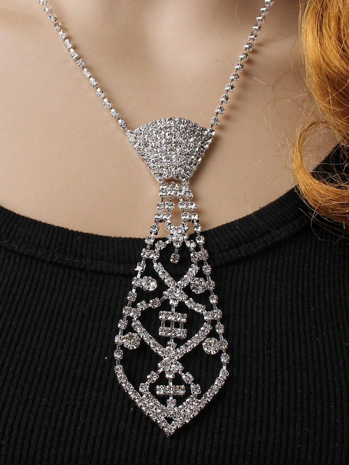 Women's Fashion Arrow Pointed Silver Casual Necktie