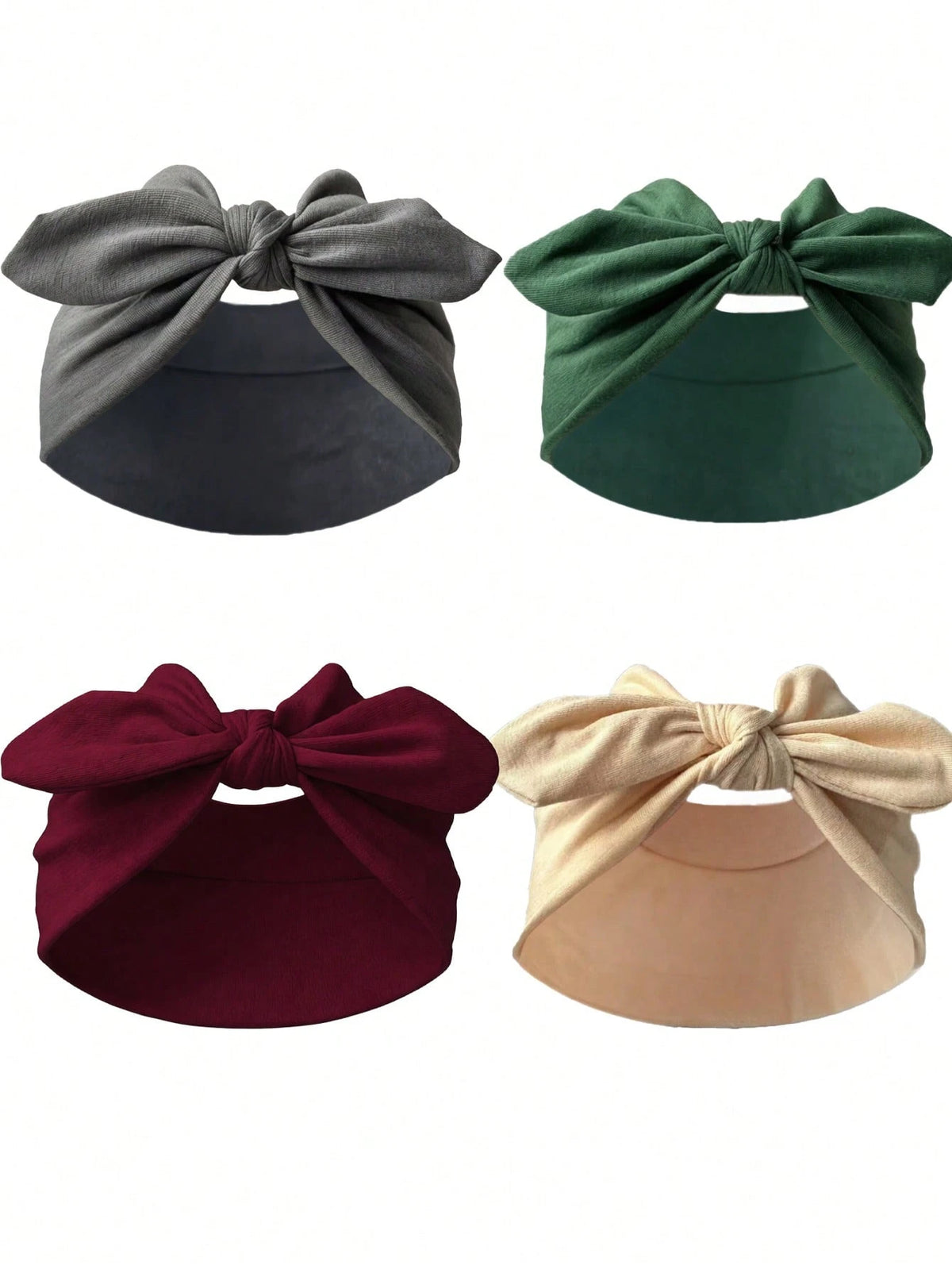Women's Elastic Knotted Bow Rabbit Ear Headband Set