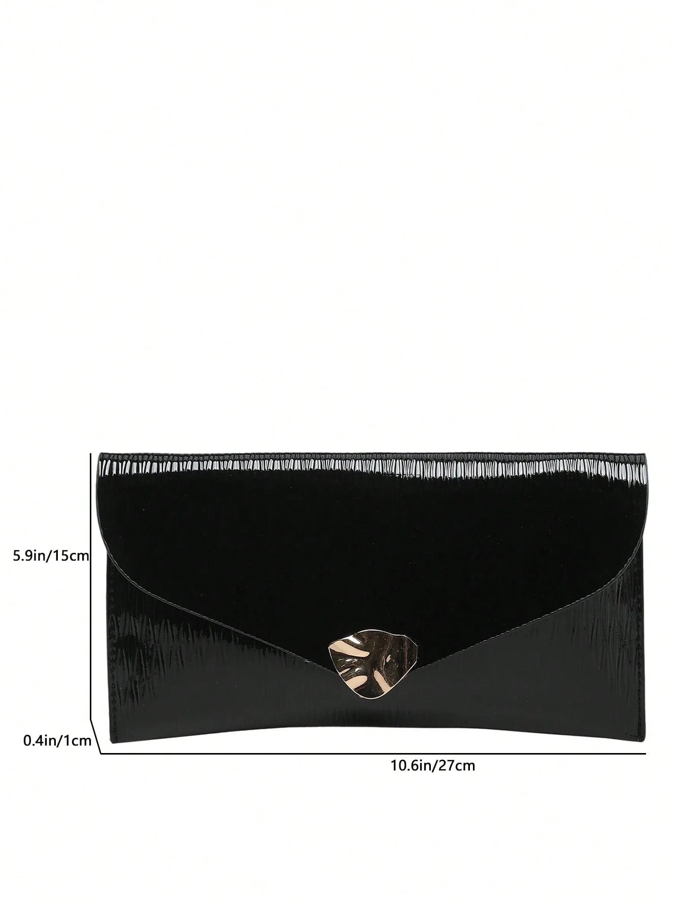 Women's Elegant Minimalist Metal Buckle Envelope Clutch Handbag