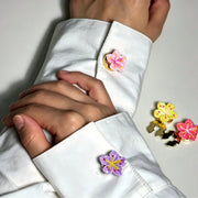 Women's Cute Sakura Pattern Detachable Shirt Button Covers