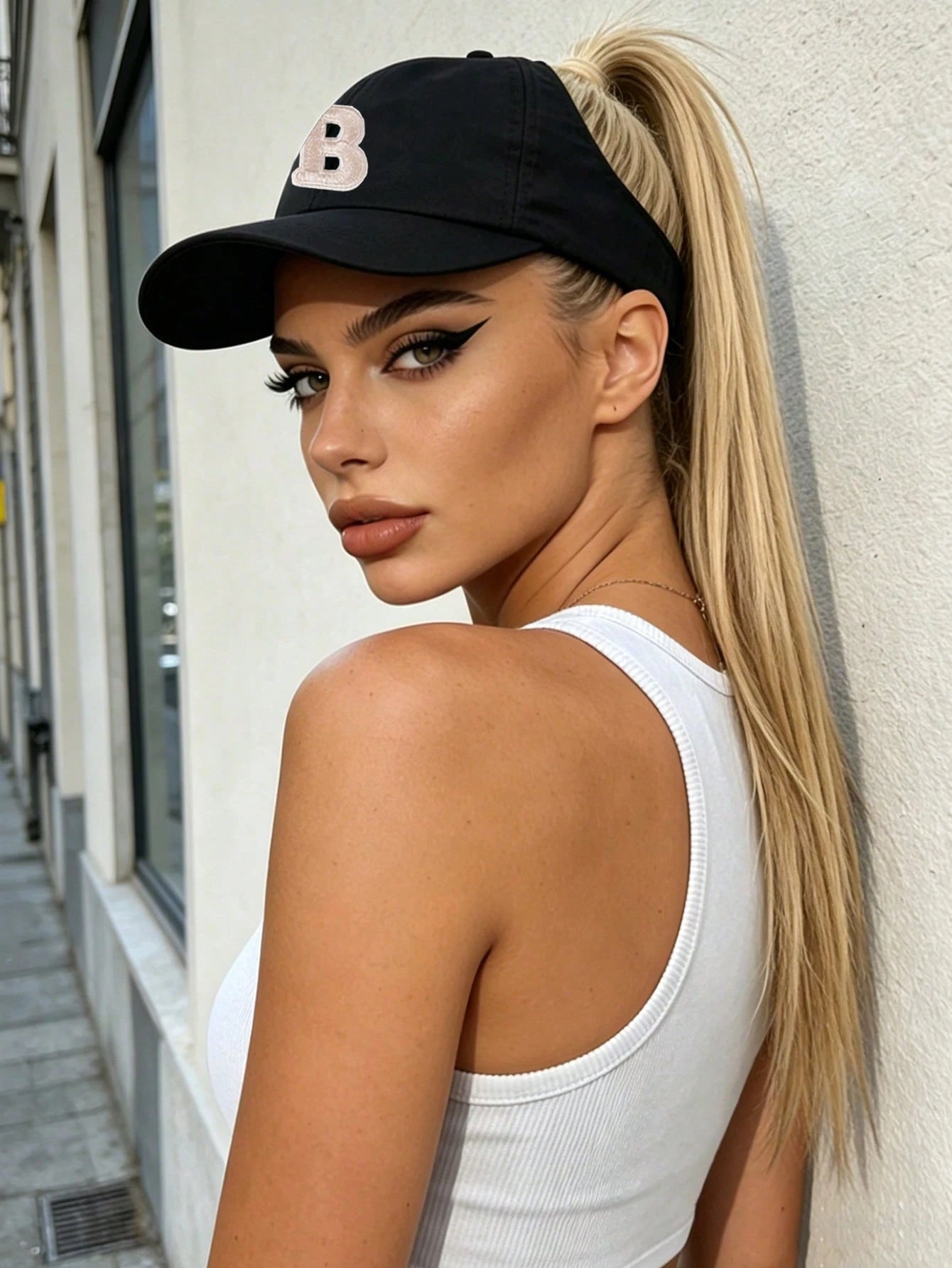 Women's Casual Letter Embroidered Ponytail Baseball Cap