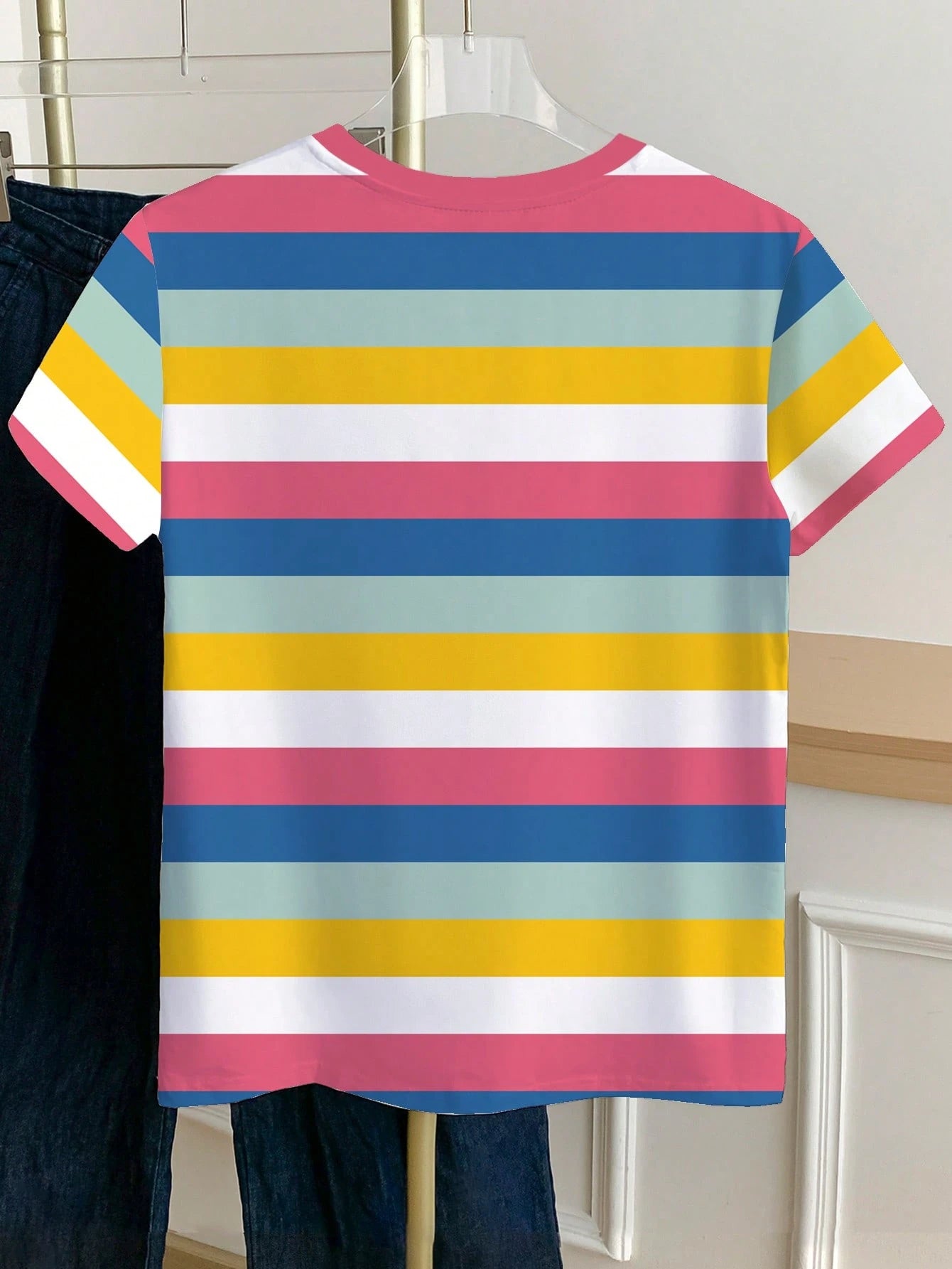 Women's Casual Striped Round Neck Short Sleeve T-Shirt