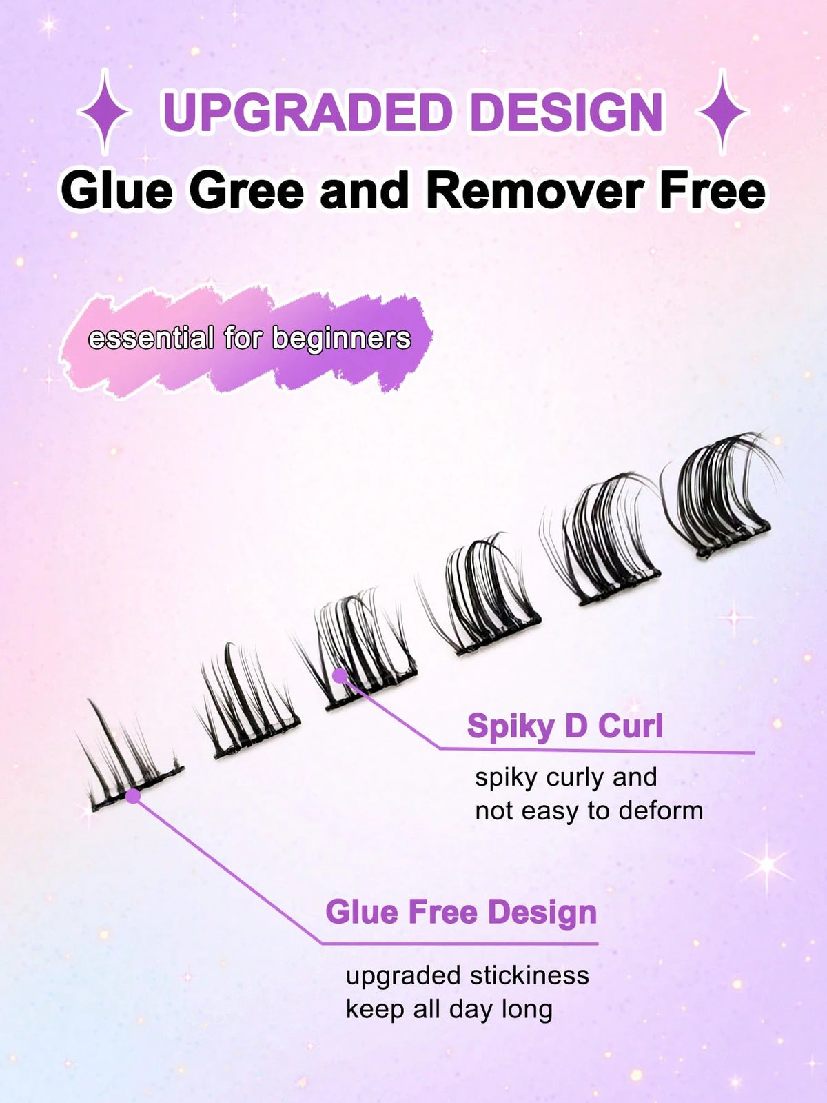 Women's 120-Piece Fluffy Cat Eye Cluster False Eyelashes Set