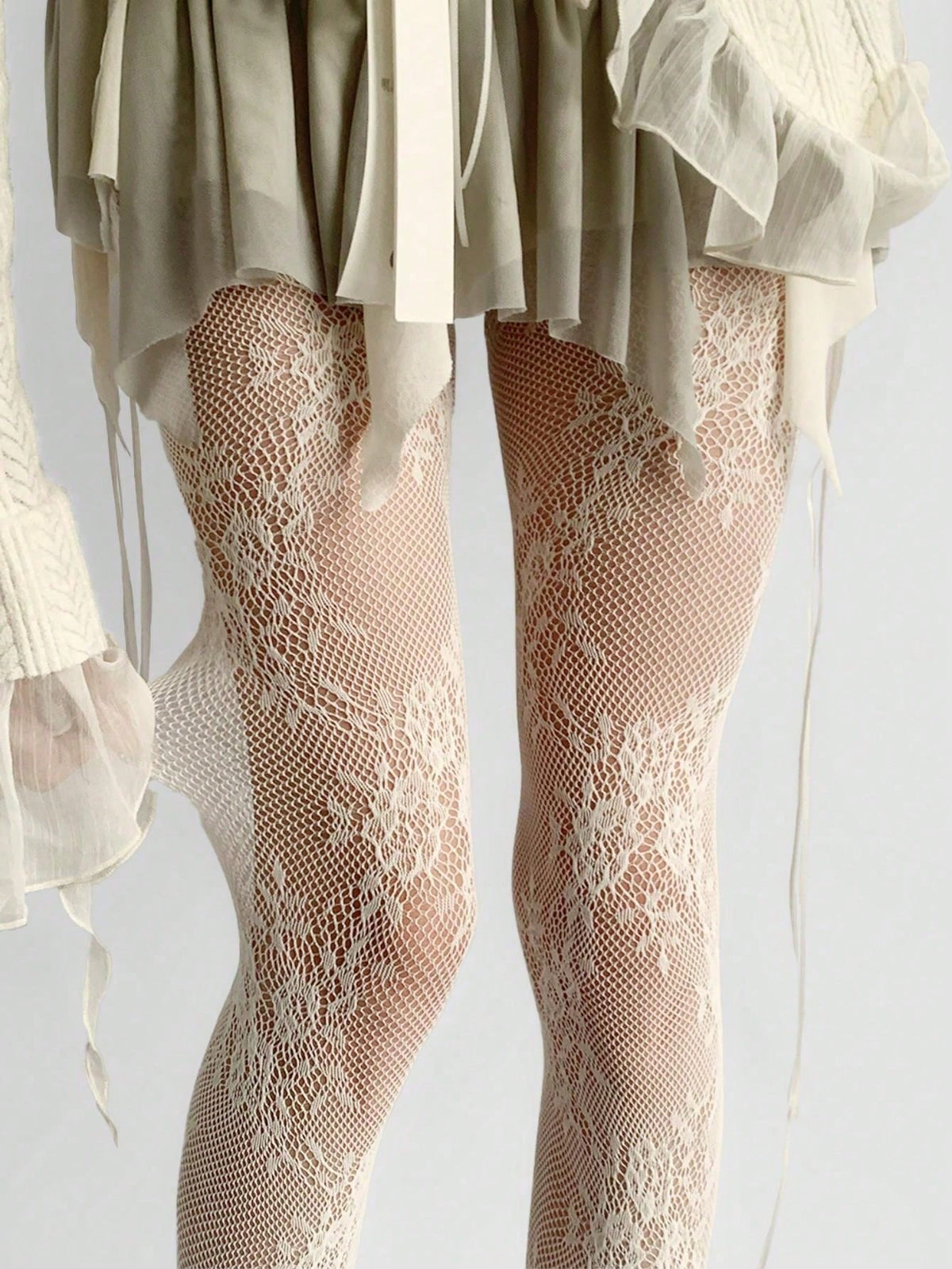 Women's Vintage Floral Lace Sheer Mesh Tights