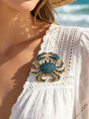 Women's Rhinestone Crab Brooch Casual Versatile Pin