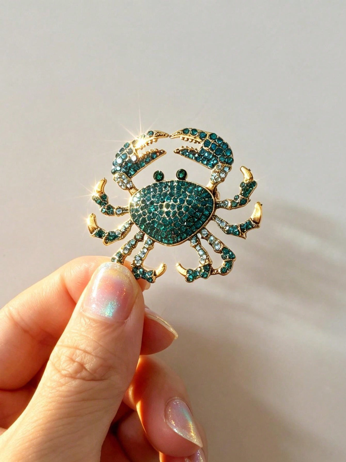Women's Rhinestone Crab Brooch Casual Versatile Pin