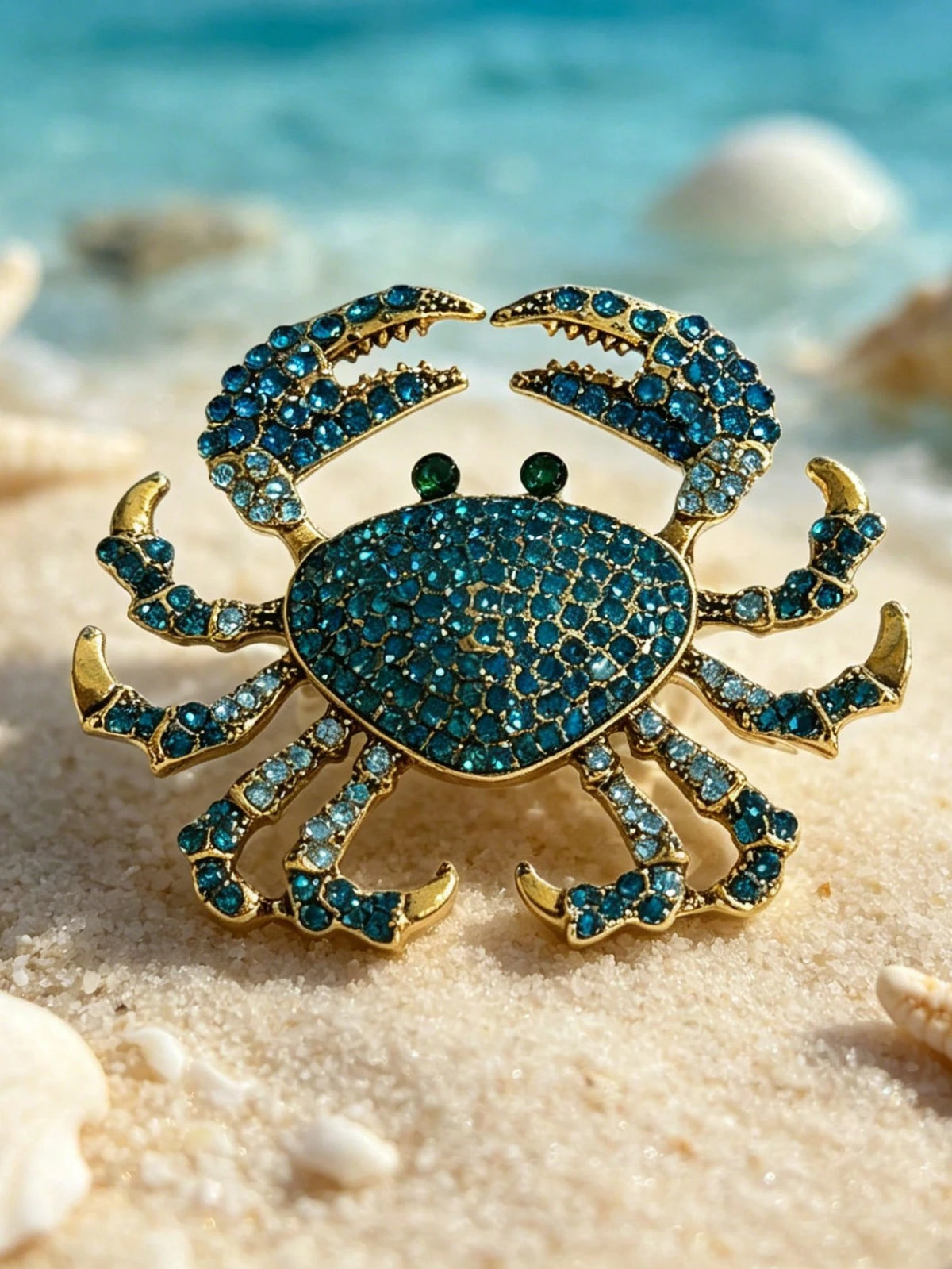 Women's Rhinestone Crab Brooch Casual Versatile Pin