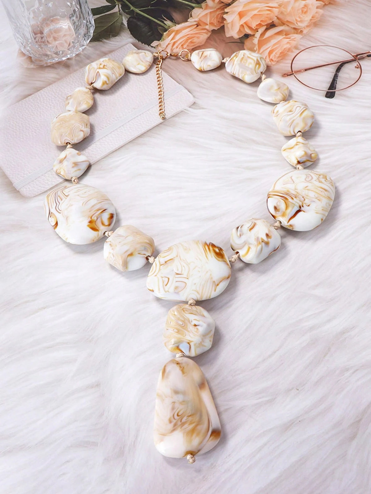Women's French Style Beaded Square Geometric Jewelry Set