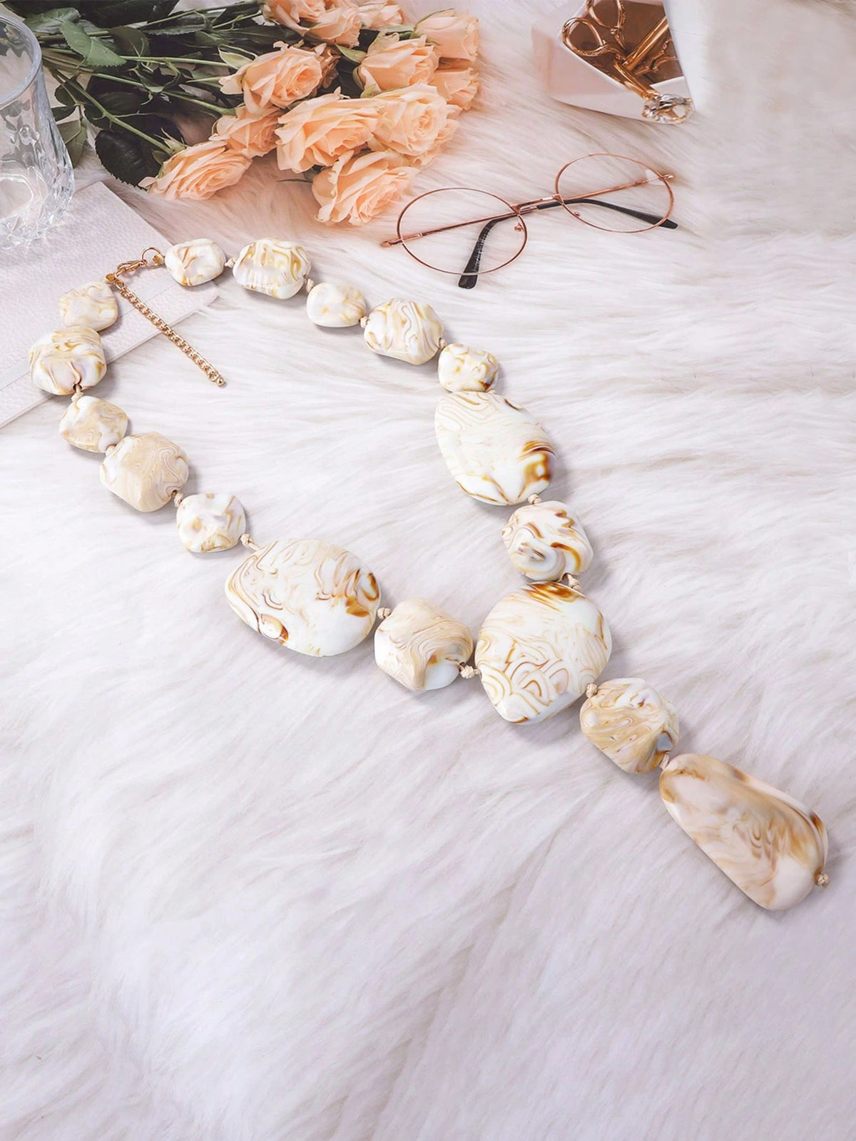 Women's French Style Beaded Square Geometric Jewelry Set
