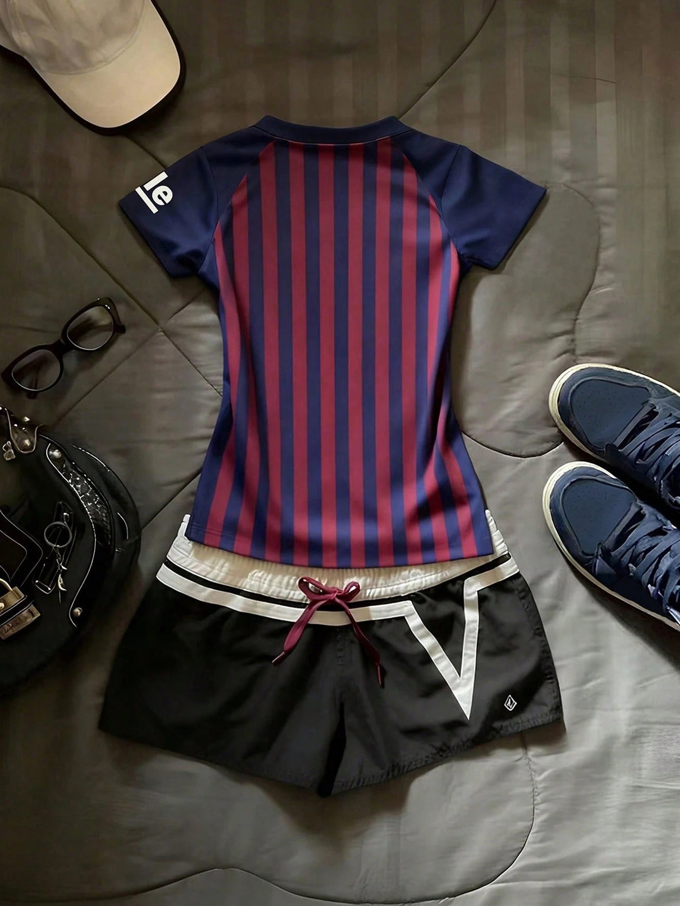 Women's Striped Letter Print Short Sleeve Casual T-Shirt