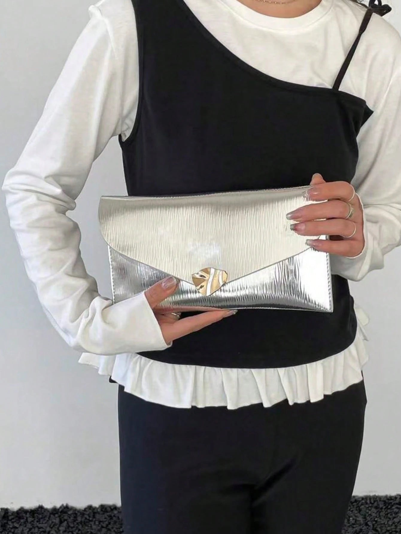 Women's Fashion Colorful Plaid Square Clutch Bag