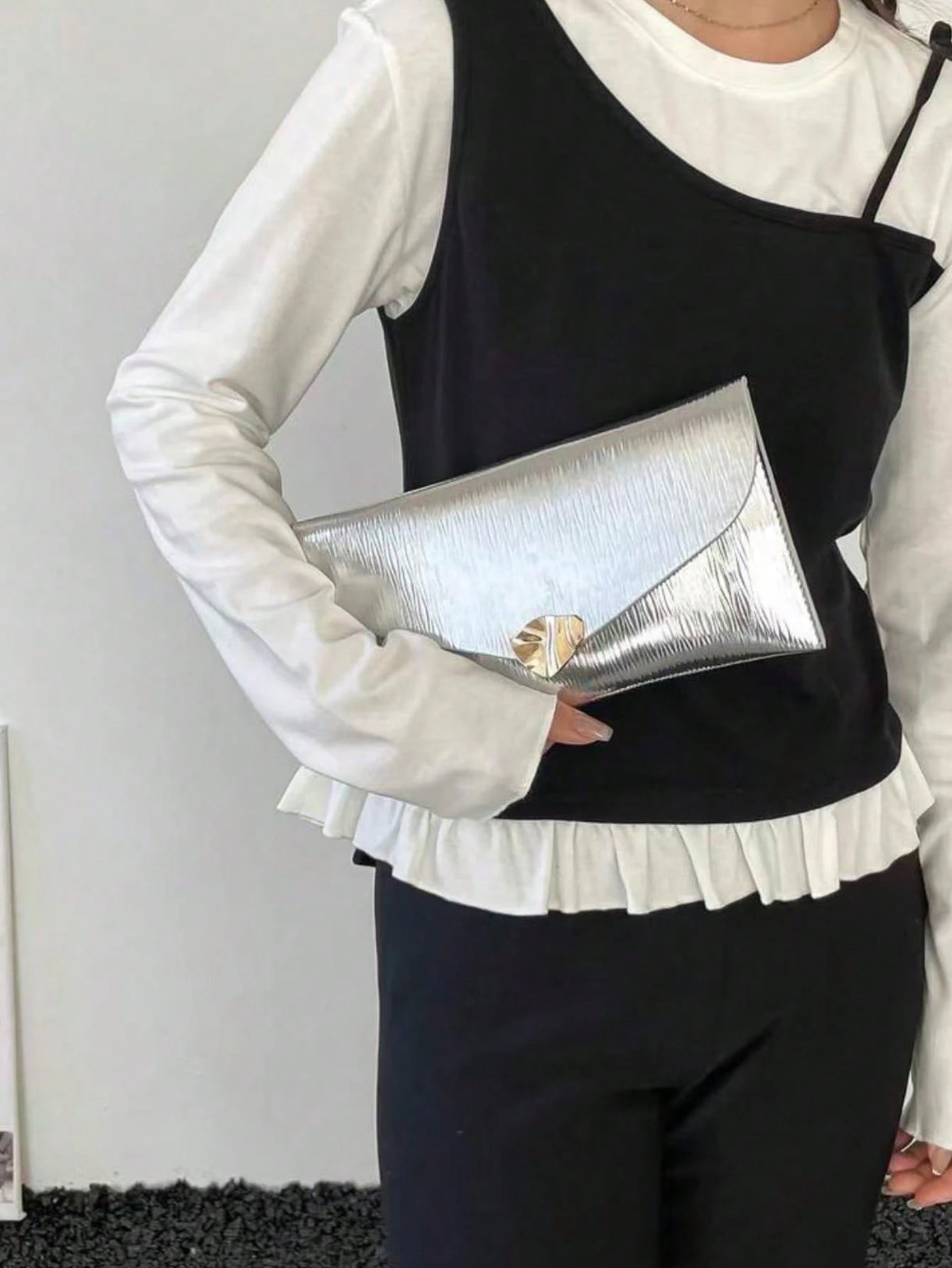 Women's Fashion Colorful Plaid Square Clutch Bag