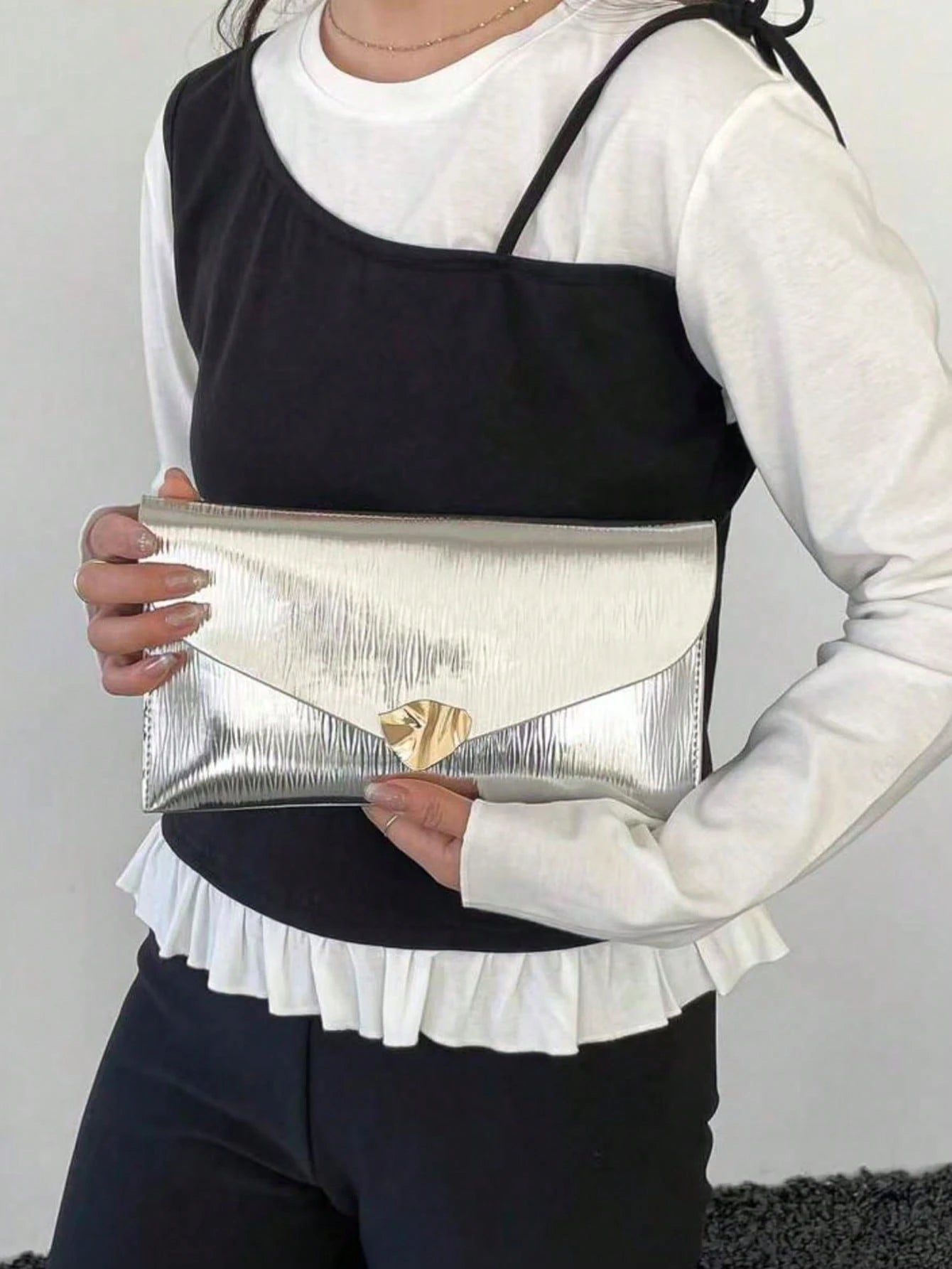 Women's Fashion Colorful Plaid Square Clutch Bag