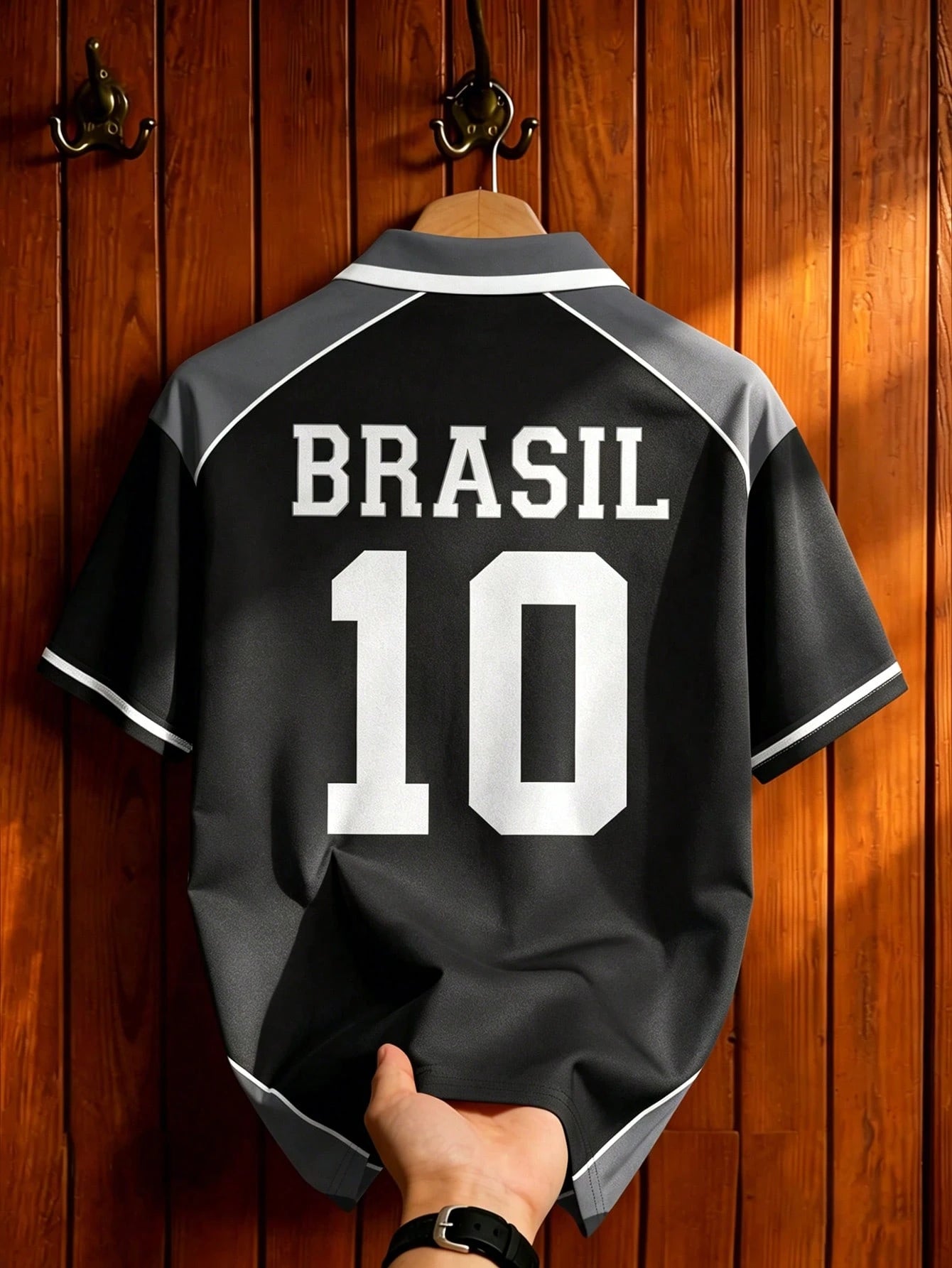 Retro Brazil Team Colorblock Polo Shirt Men's Knit Short Sleeve