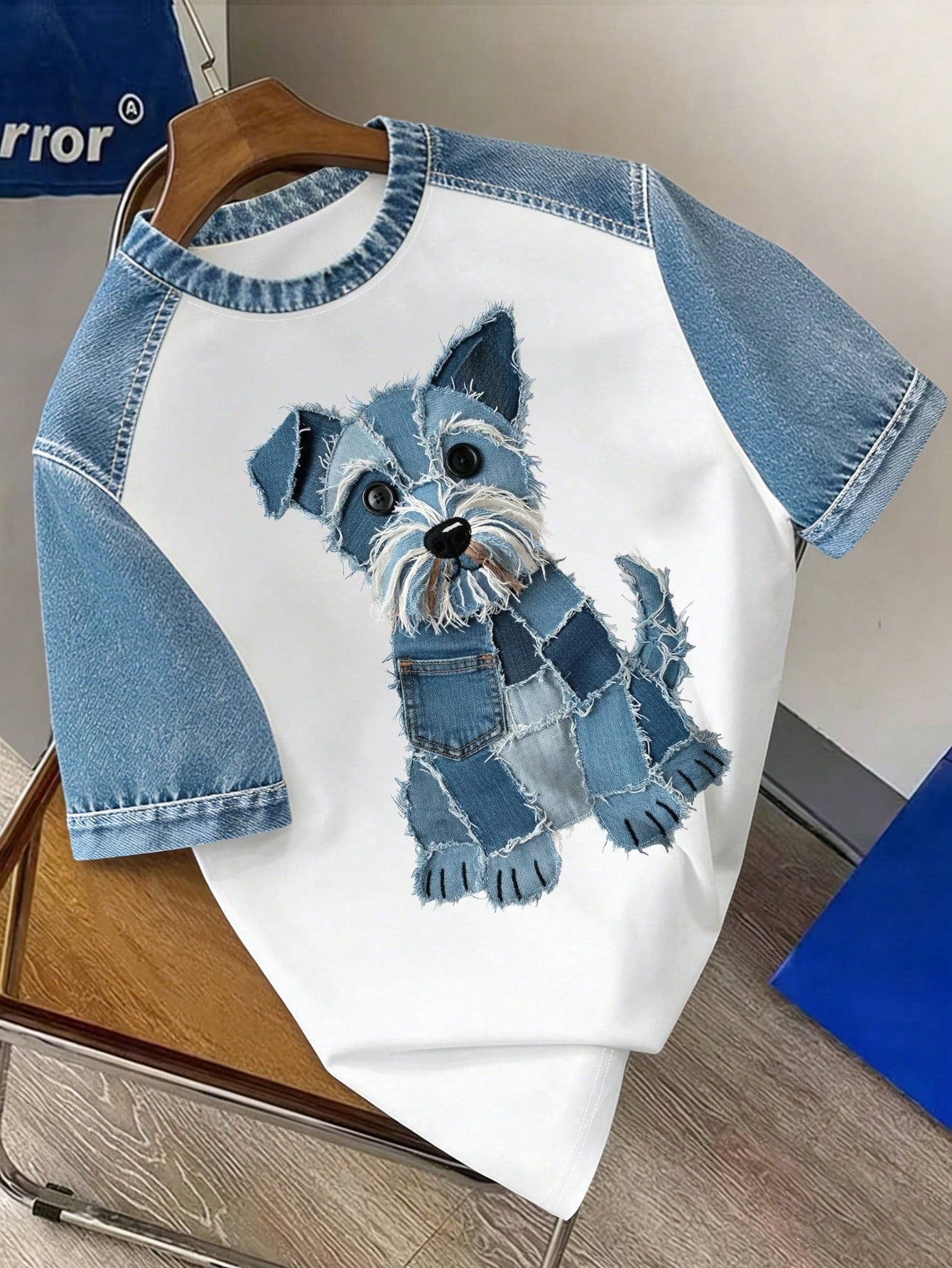 Men's Casual Dog Print Round Neck Short Sleeve T-Shirt