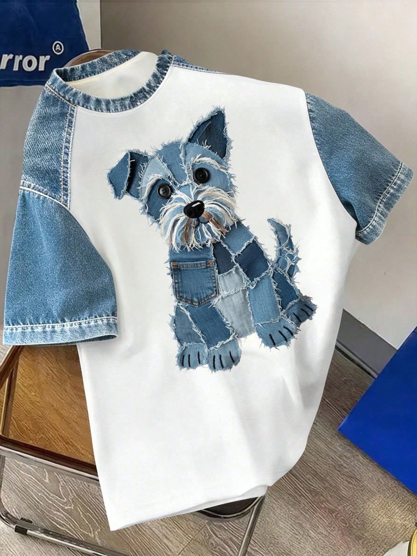 Men's Casual Dog Print Round Neck Short Sleeve T-Shirt