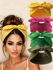 Women's Elastic Knotted Bow Rabbit Ear Headband Set