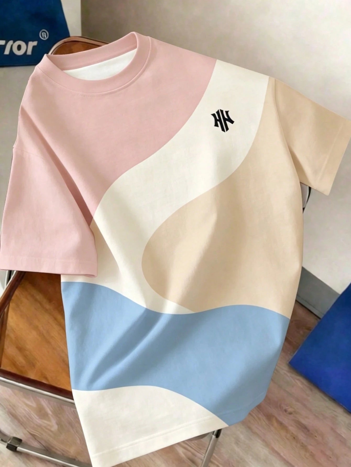 Men's Abstract Colorblock Print Short Sleeve T-Shirt