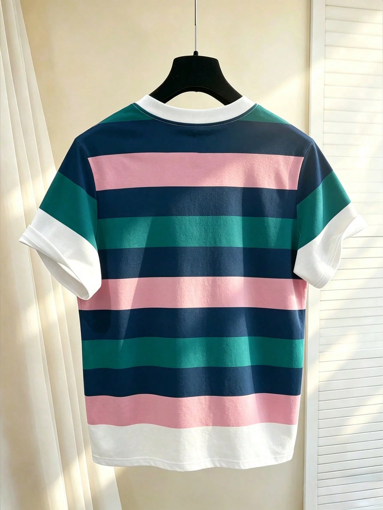 Manfinity Hypemode Men's Striped 23 Print T-Shirt Navy Blue