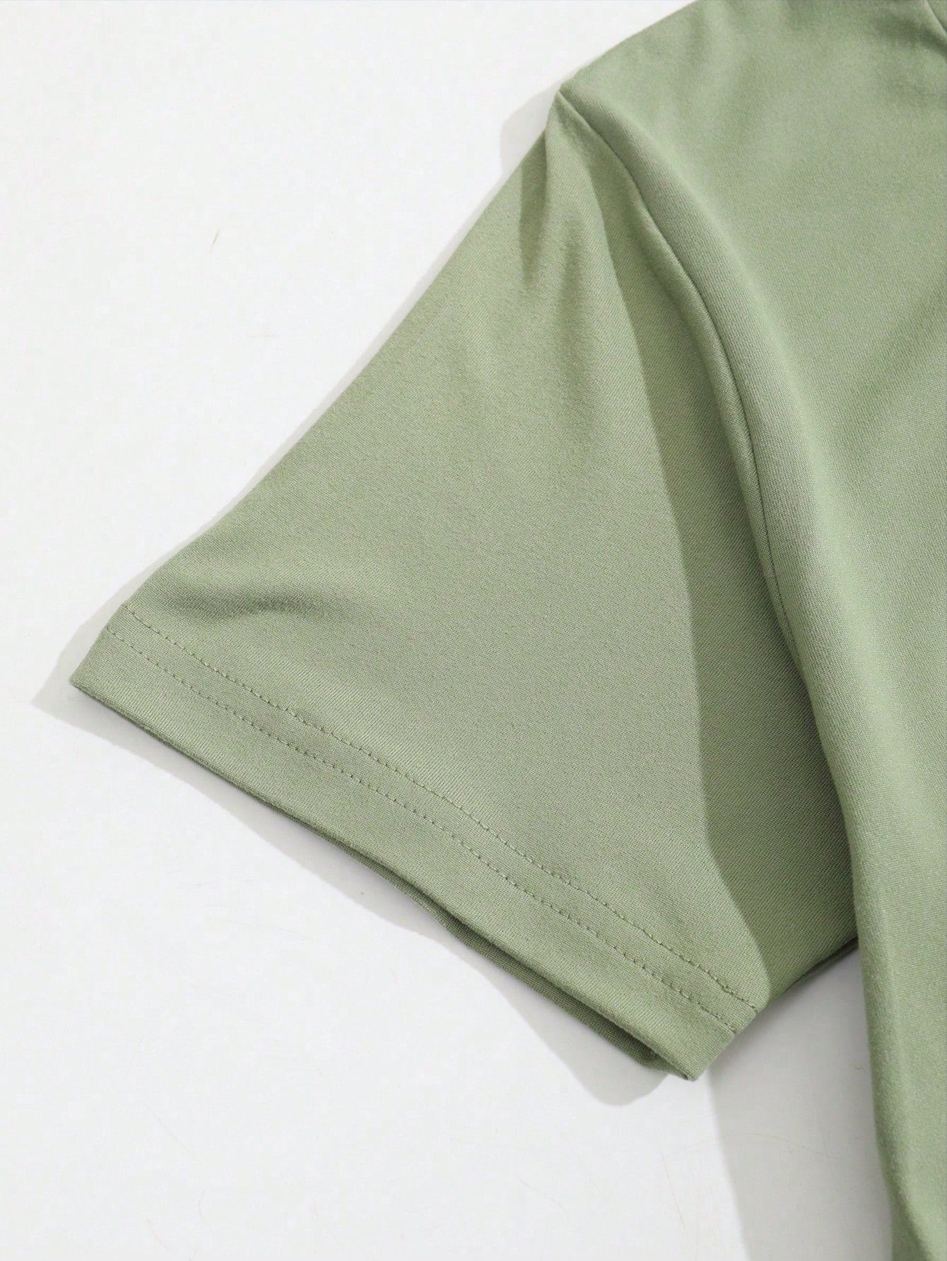 Men's Classic Solid Color Henley Collar Short Sleeve T-Shirt Olive Green