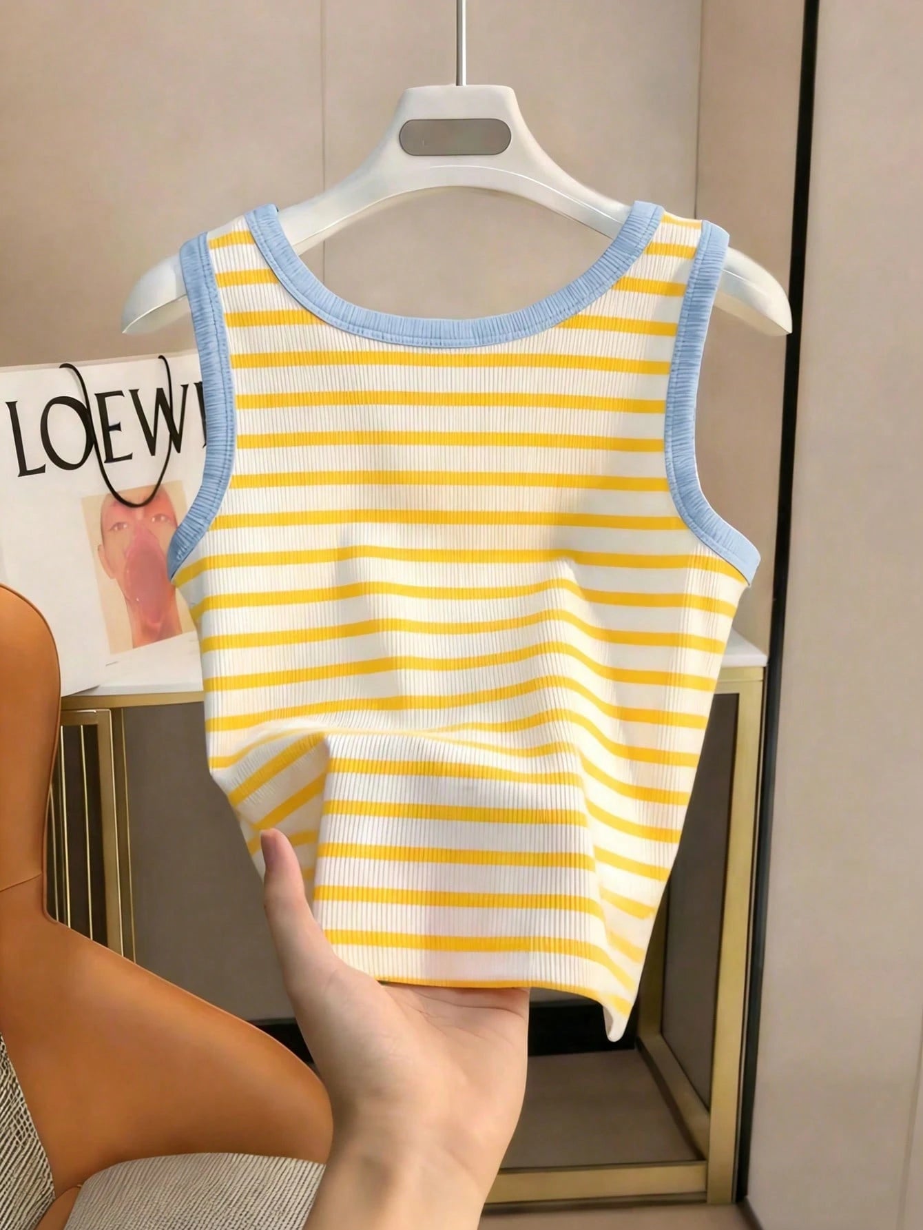 Women's Striped Dachshund Print Casual Summer Tank Top