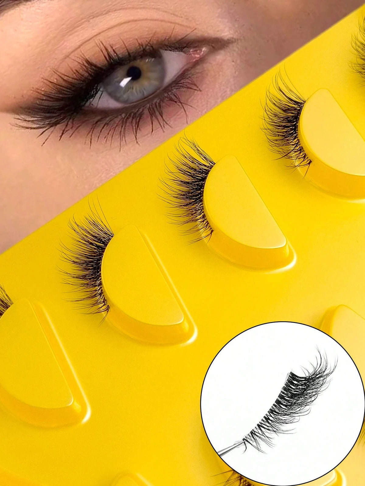 Women's 5-Pair Natural Soft Half Cat Eye False Eyelash Set