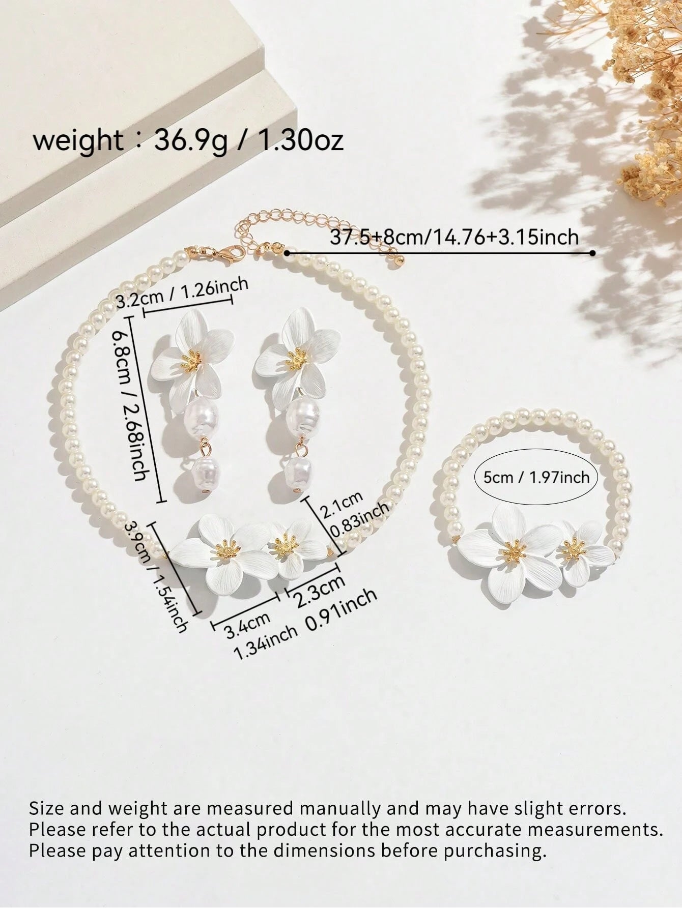 Women's Bohemian White Flower Jewelry Set