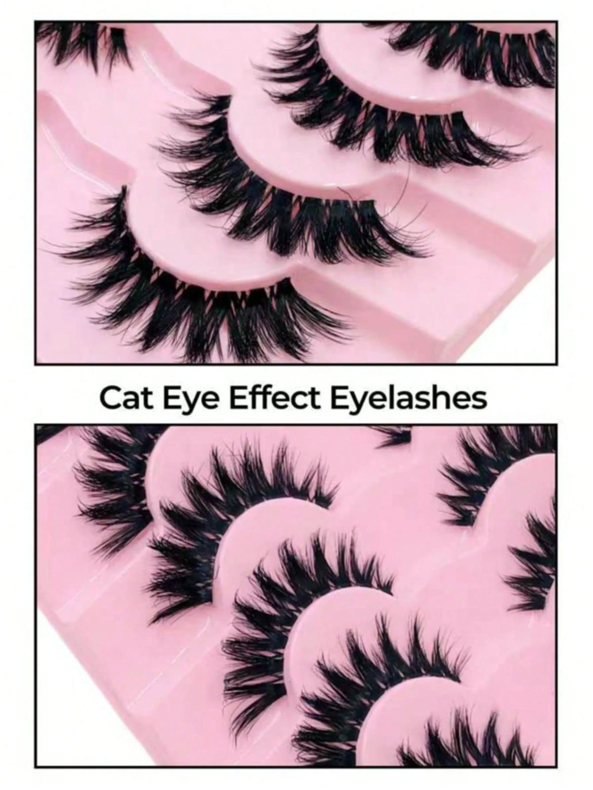 Women's 7 Pairs 3D Faux Mink Cat Eye False Eyelashes Set