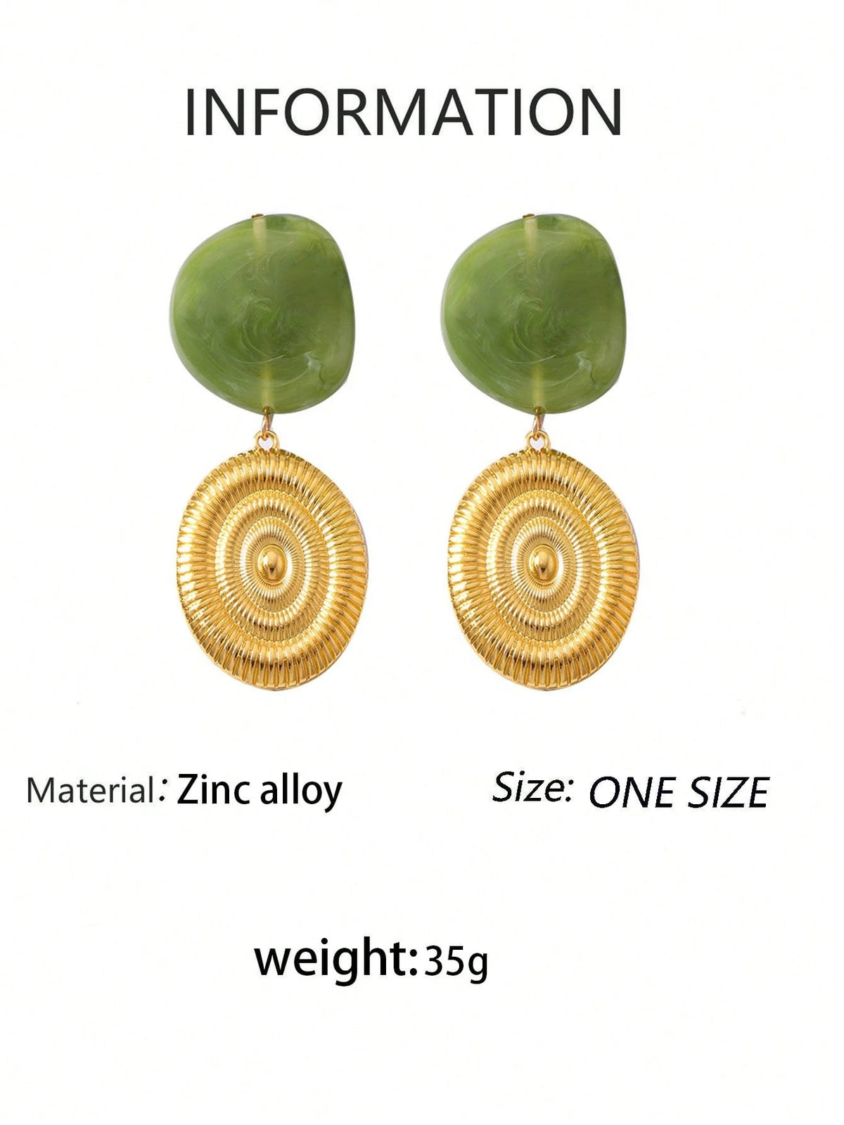 Women's Vintage Asymmetrical Geometric Resin Dangle Earring Set