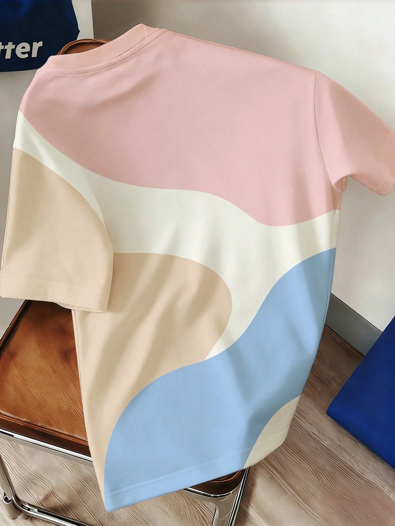 Men's Abstract Colorblock Print Short Sleeve T-Shirt