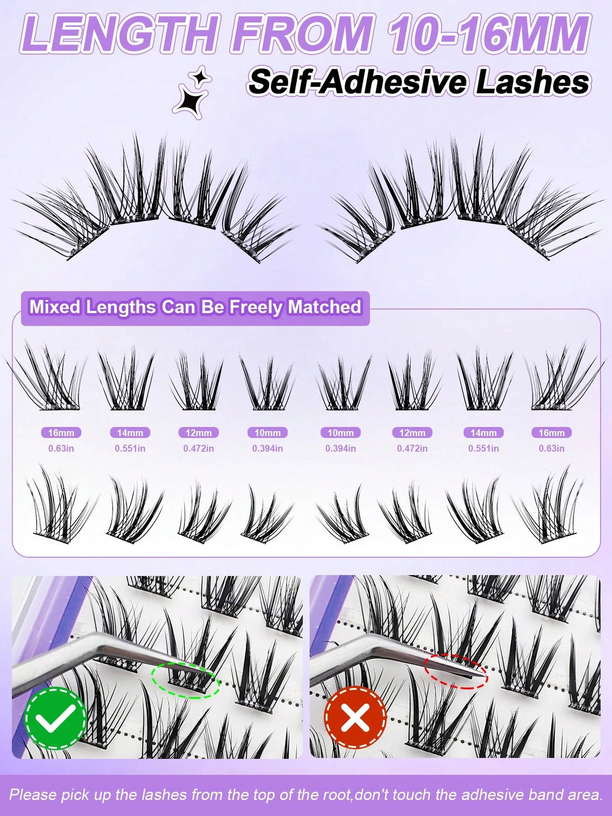Women's 80pcs C Curl Self-Adhesive Fox Eye Eyelash Cluster Set