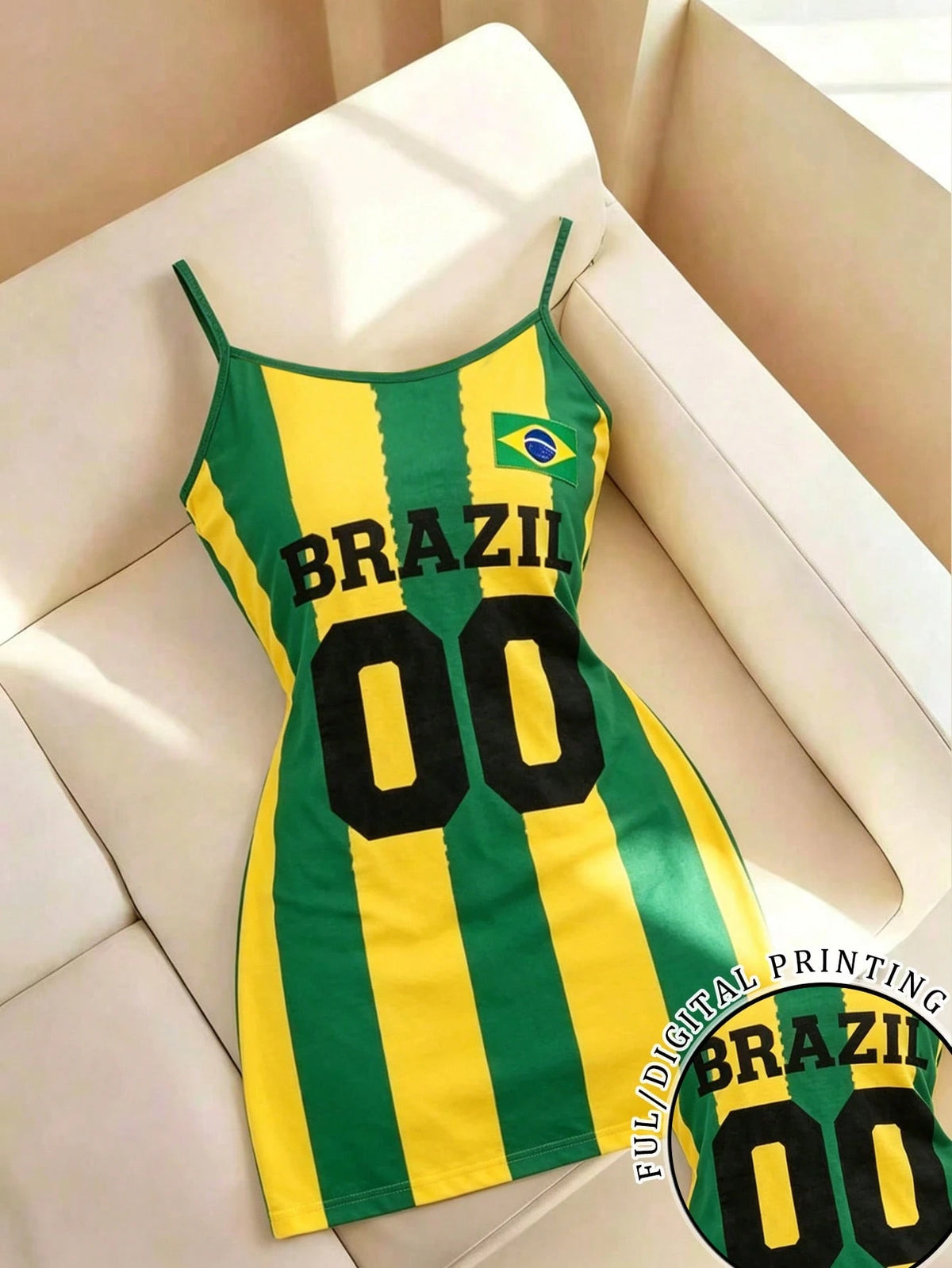 Women's Brazilian Style Sports Graphic Cami Mini Dress
