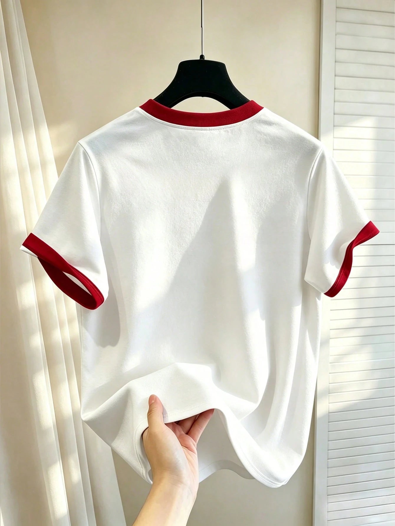 Men's Preppy Stripe Horse Print Short Sleeve T-Shirt