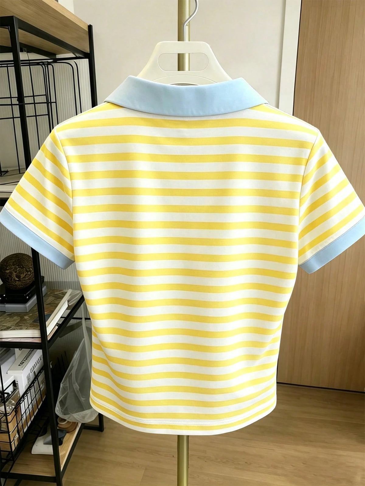Women's Casual Cartoon Contrast Collar Polo Shirt