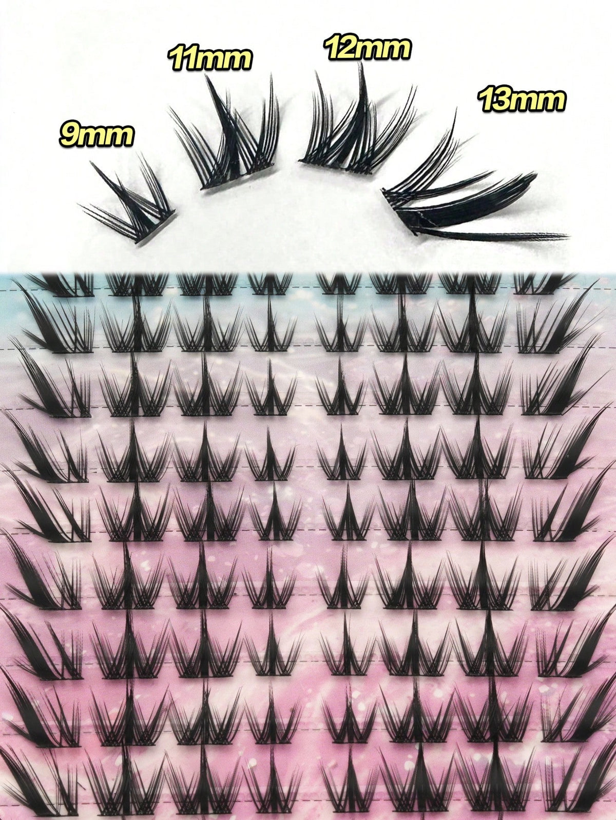 Women's Natural Dramatic C Curl Individual Cluster False Eyelash Set