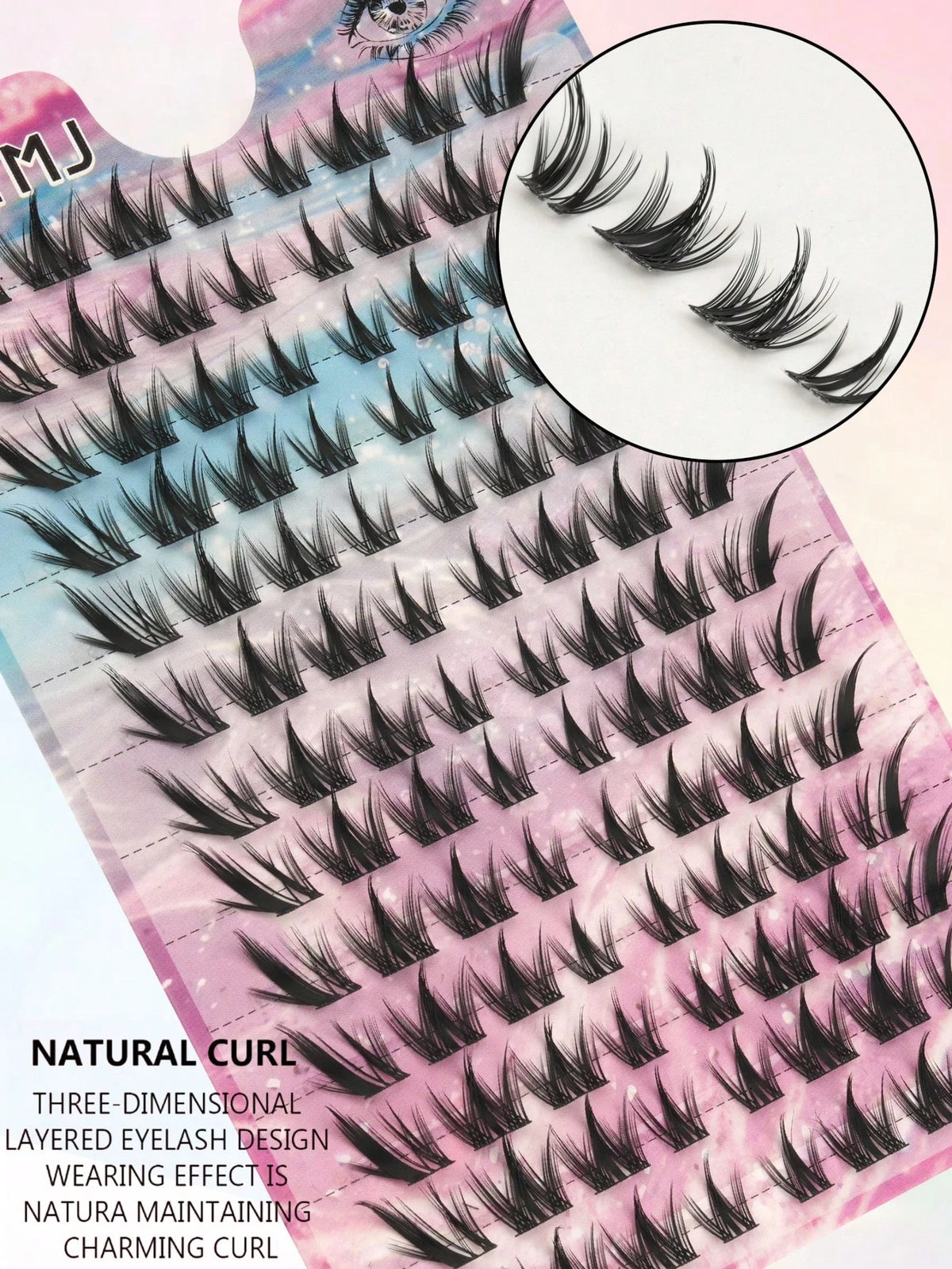 Women's Natural Dramatic C Curl Individual Cluster False Eyelash Set