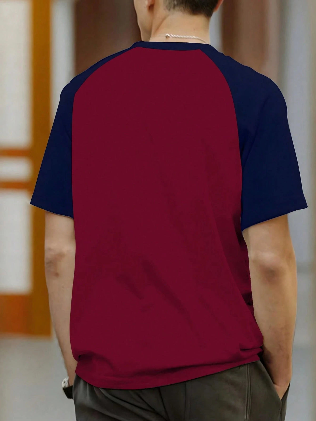 Men's Casual Raglan Sleeve Graphic T-Shirt