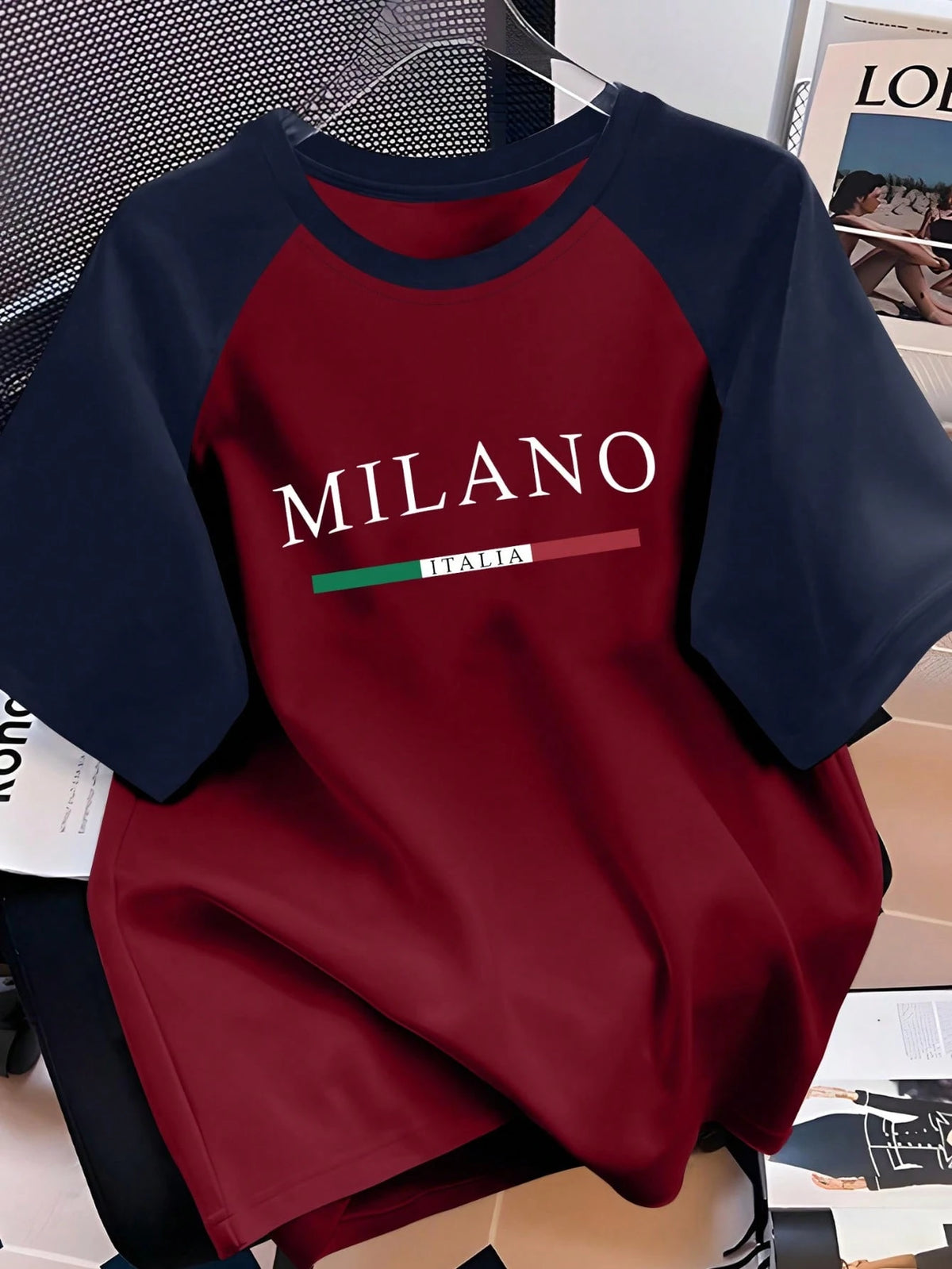Men's Casual Raglan Sleeve Graphic T-Shirt