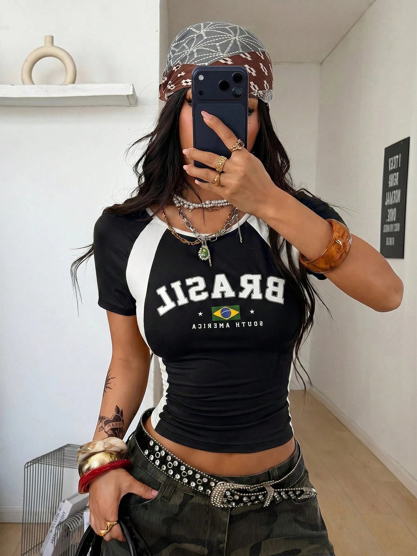 Women's Brazil Graphic Slim Fit Raglan T-Shirt
