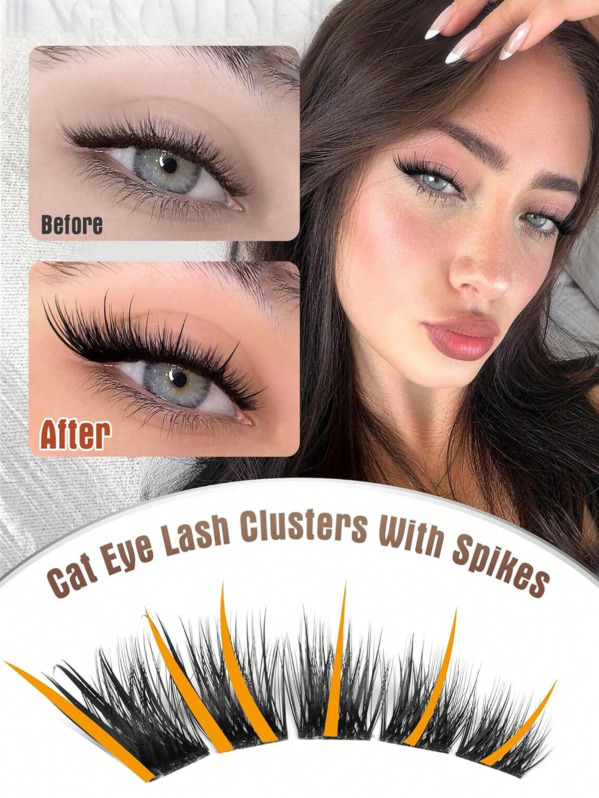 Women's Cat Eye Spiky Cluster Eyelashes Set