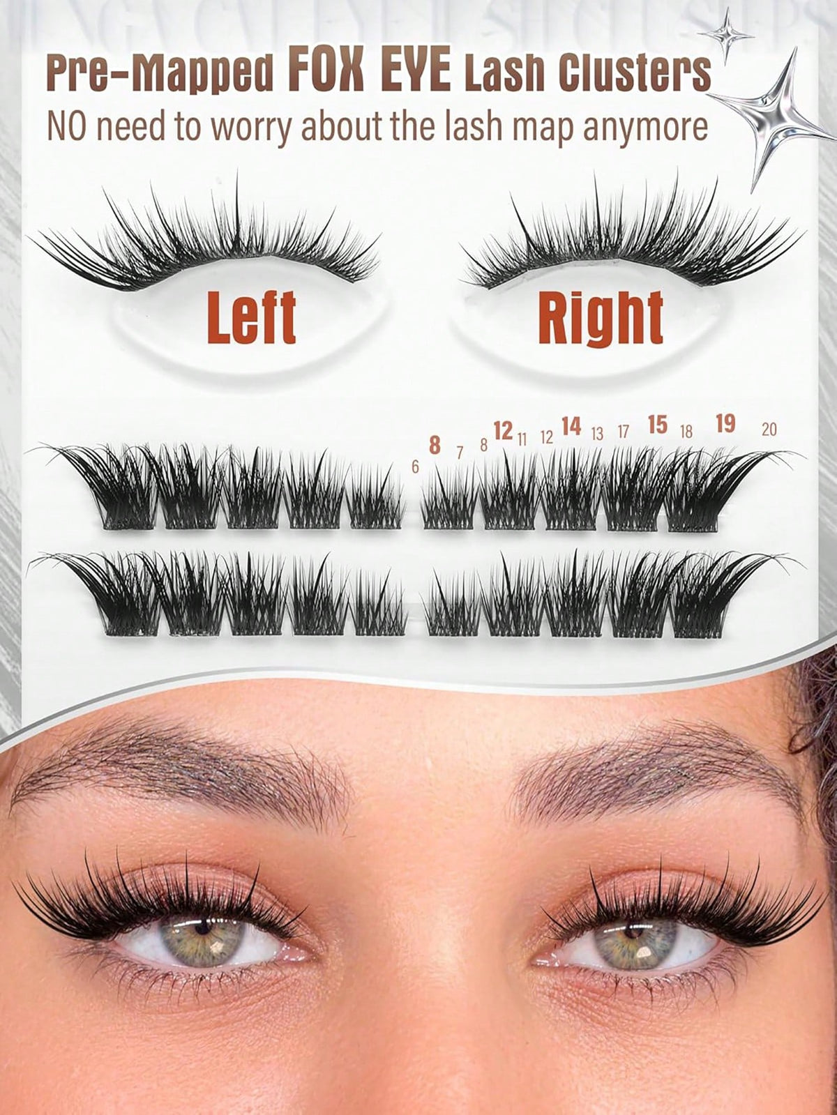 Women's Cat Eye Spiky Cluster Eyelashes Set
