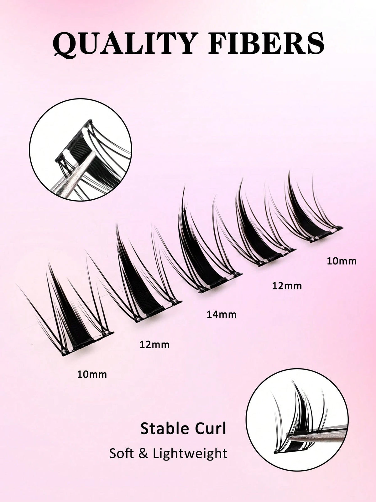 Women's 300-Piece Fluffy Self-Adhesive False Eyelash Cluster Set