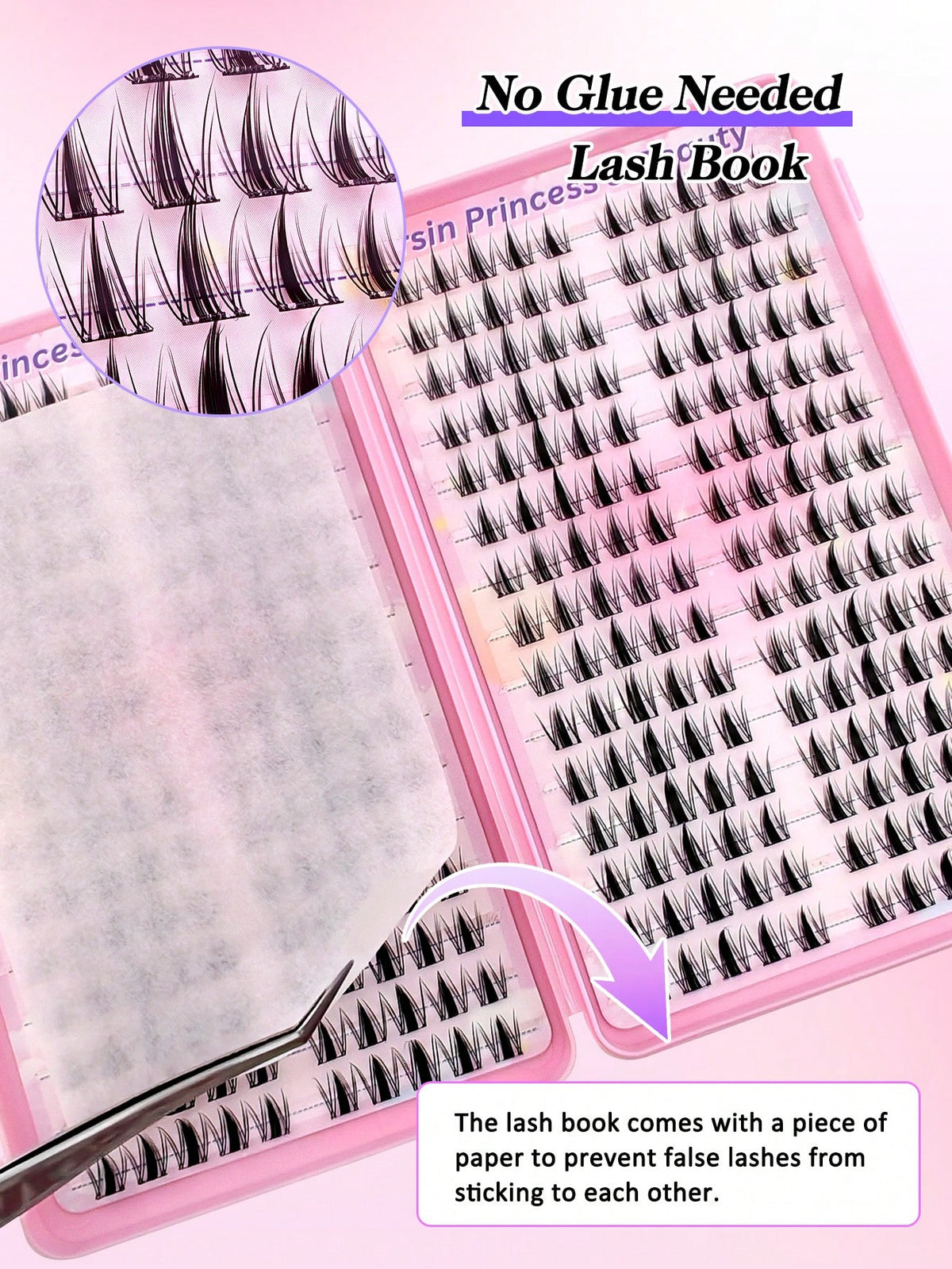 Women's 300-Piece Fluffy Self-Adhesive False Eyelash Cluster Set