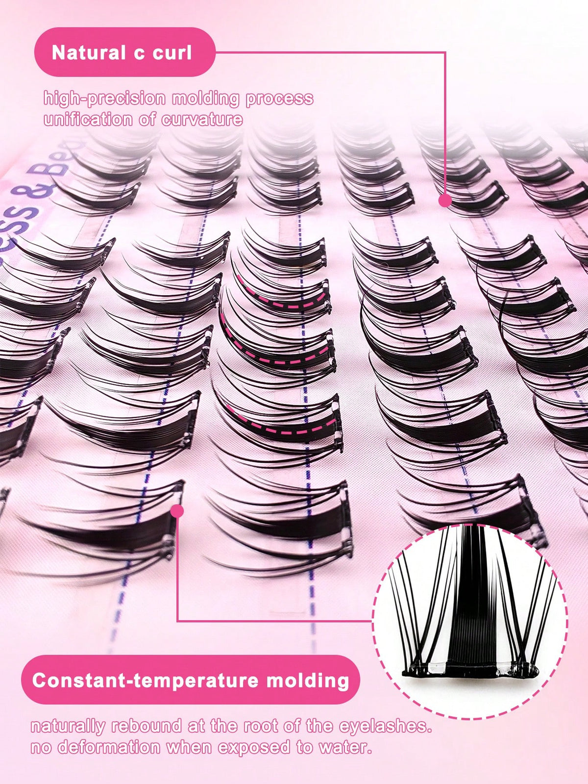 Women's 300-Piece Fluffy Self-Adhesive False Eyelash Cluster Set