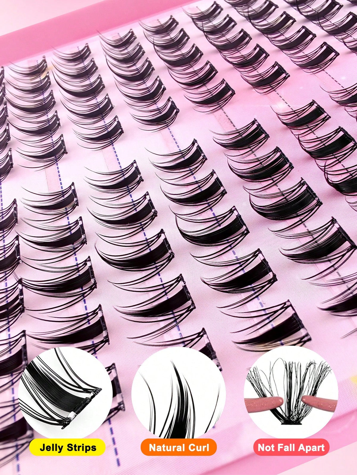 Women's 300-Piece Fluffy Self-Adhesive False Eyelash Cluster Set
