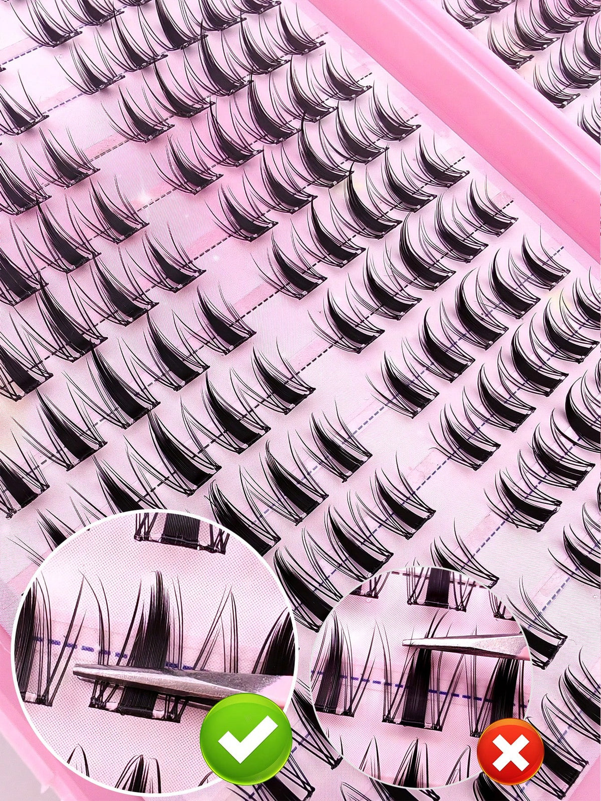 Women's 300-Piece Fluffy Self-Adhesive False Eyelash Cluster Set