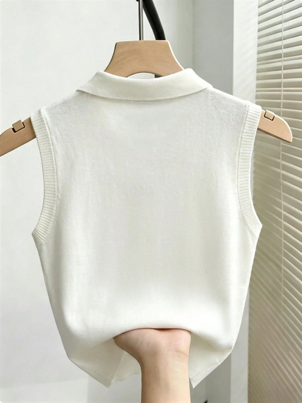 Women's Resort Butterfly Floral Printed Knit Collar Vest